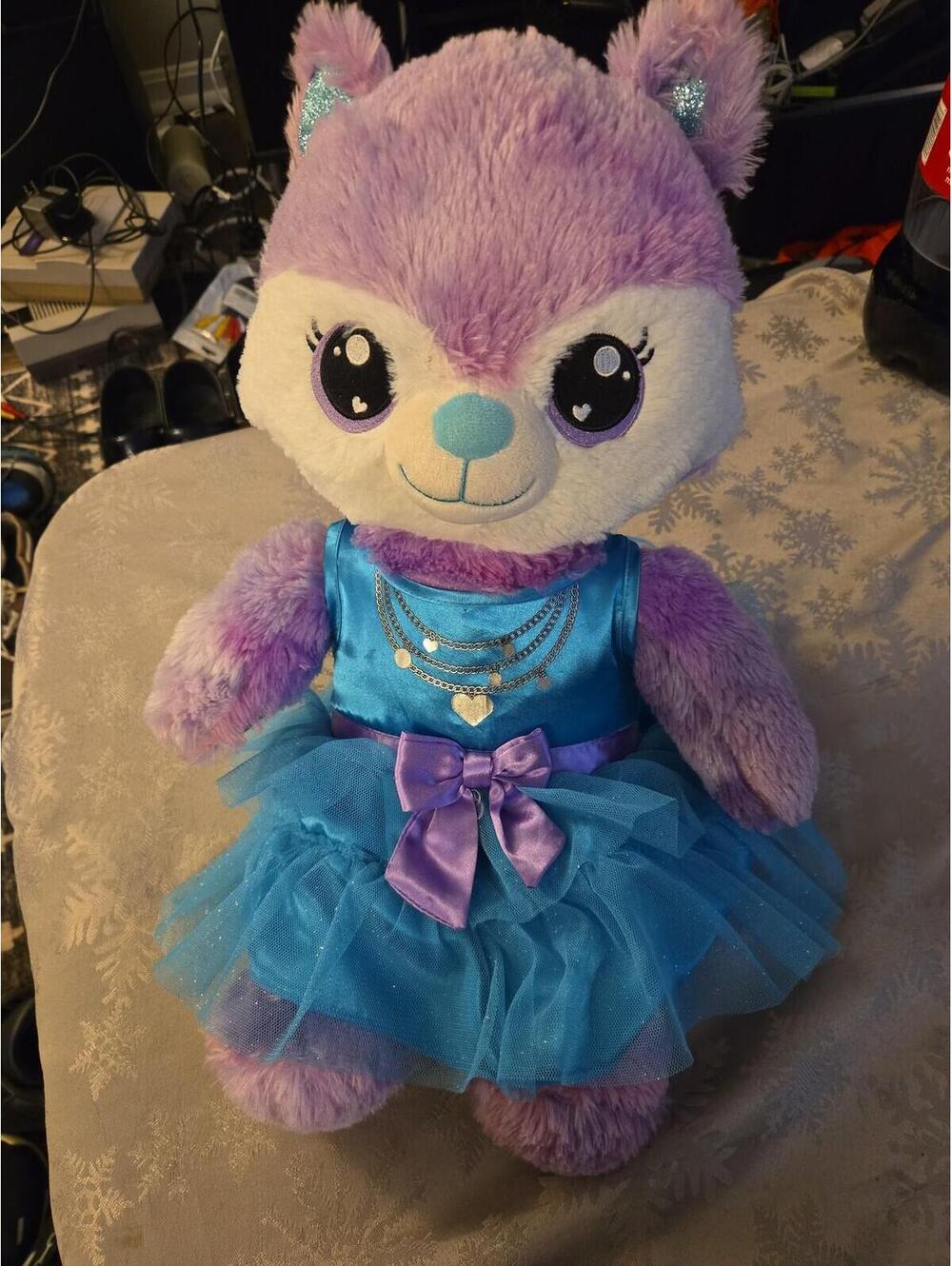 Build-A-Bear Workshop Purple Starry Night Fox with Blue Tutu Dress - Picture 2 of 5